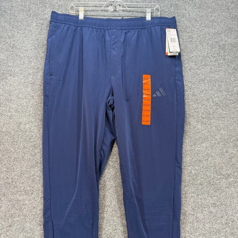 Adidas Tricot Pants Men‎ 2XL Blue Ankle Zip Athletic Tapered Sweatpants NEW